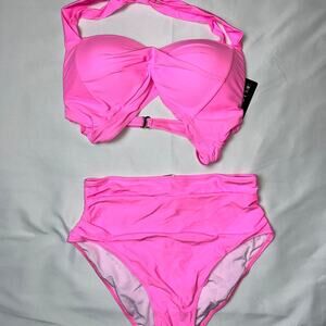 Pink bikini set top and